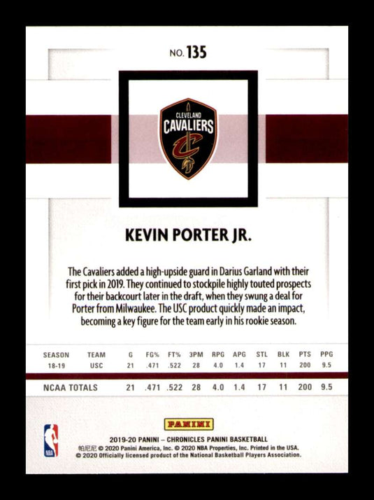 2019-20 Panini Chronicles Kevin Porter Jr. 