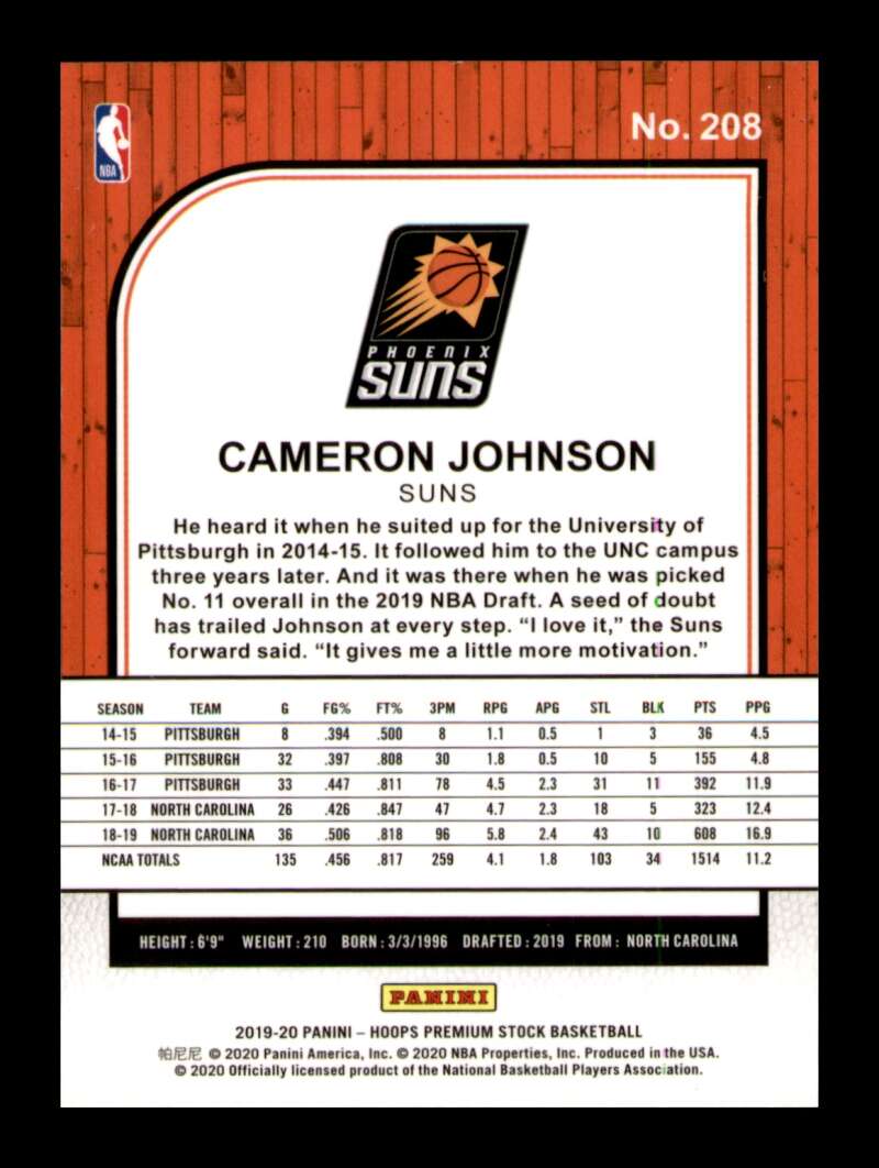 Load image into Gallery viewer, 2019-20 Hoops Premium Stock Cameron Johnson #208 Rookie RC Image 2
