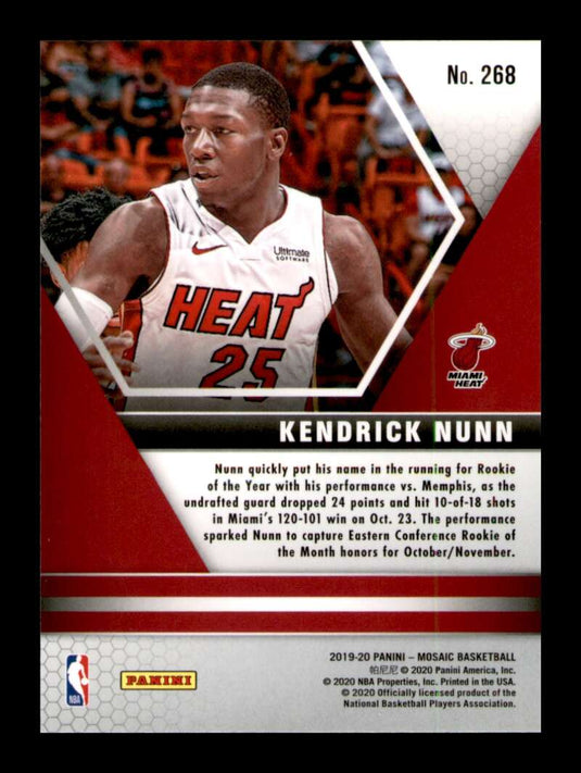 2019-20 Panini Mosaic Kendrick Nunn 