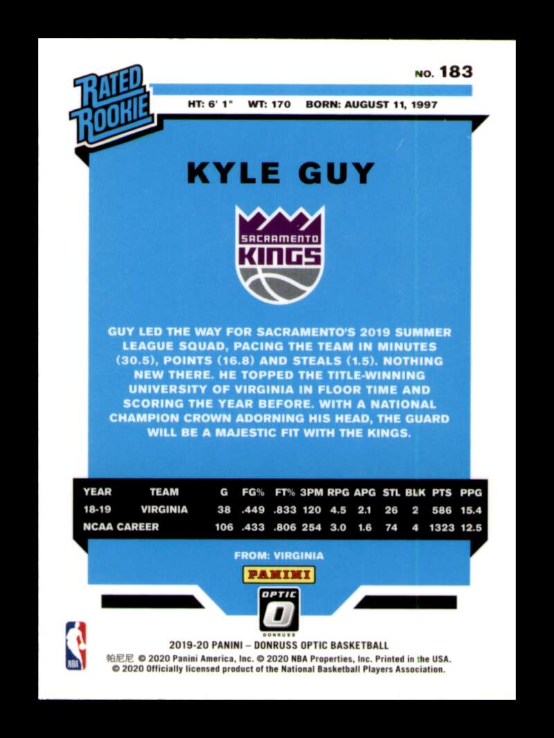 Load image into Gallery viewer, 2019-20 Donruss Optic Kyle Guy #183 Rookie RC Image 2
