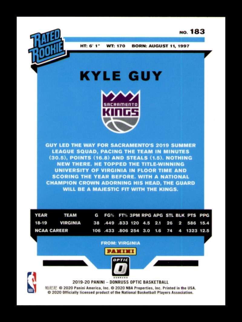 Load image into Gallery viewer, 2019-20 Donruss Optic Kyle Guy #183 Rookie RC Image 2
