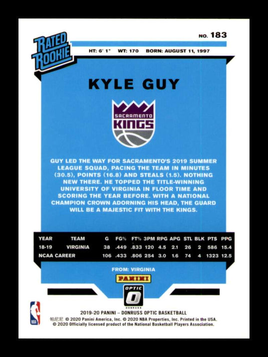 2019-20 Donruss Optic Kyle Guy 