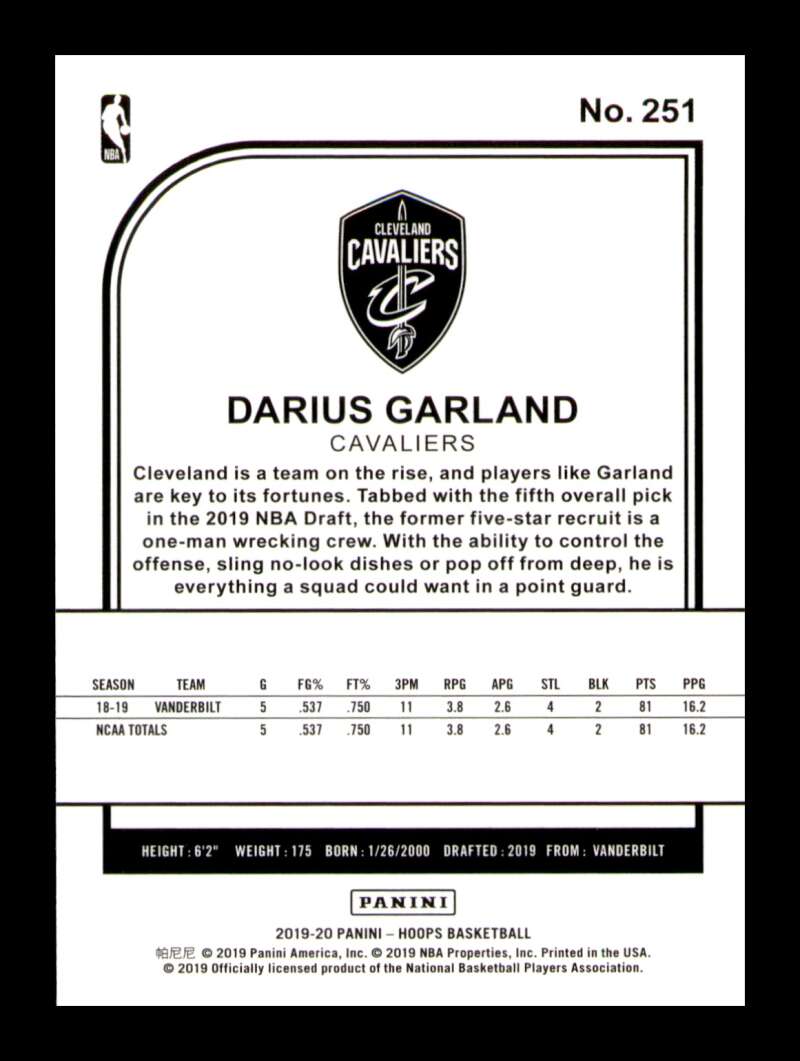 Load image into Gallery viewer, 2019-20 Panini Hoops Darius Garland #251 Rookie RC Image 2
