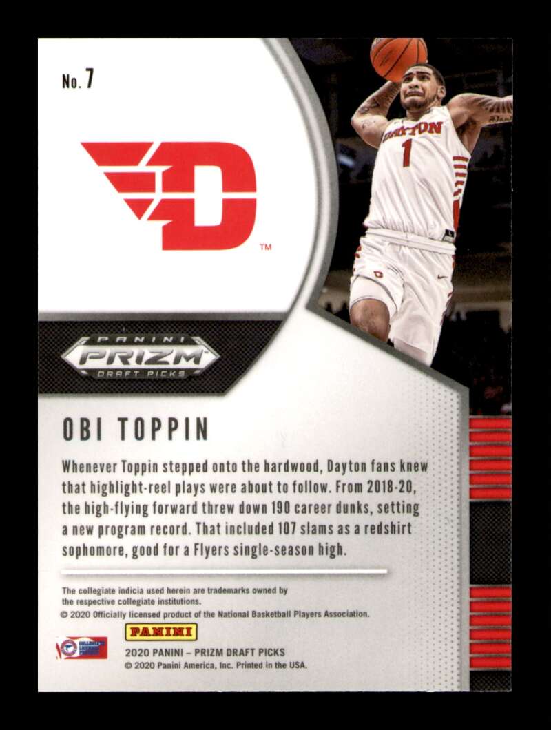 Load image into Gallery viewer, 2020-21 Panini Prizm Draft Obi Toppin #7 Rookie RC Image 2
