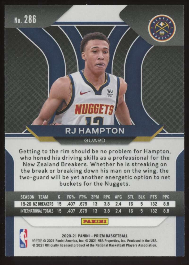 Load image into Gallery viewer, 2020-21 Panini Prizm RJ Hampton #286 Rookie RC Image 2
