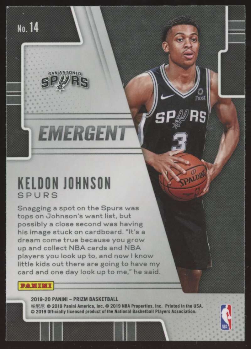 Load image into Gallery viewer, 2019-20 Panini Prizm Emergent Keldon Johnson #14 Rookie RC Image 2
