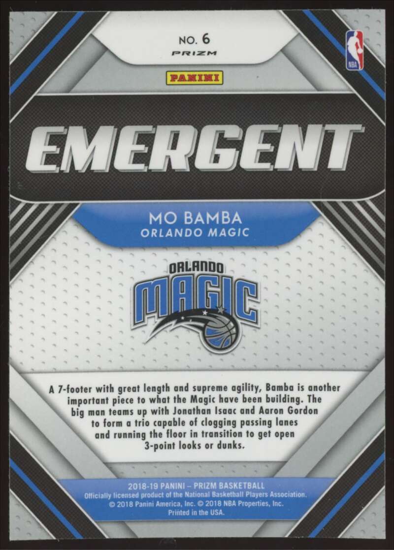 Load image into Gallery viewer, 2018-19 Panini Prizm Emergent Green Prizm Mo Bamba #6 Rookie RC Image 2
