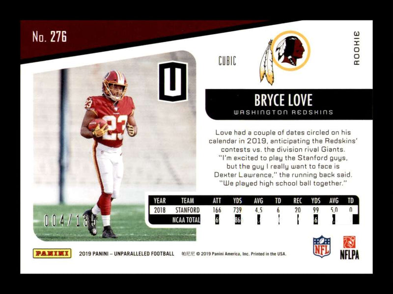 Load image into Gallery viewer, 2019 Panini Unparalleled Cubic Bryce Love #276 Rookie RC SP /135 Image 2
