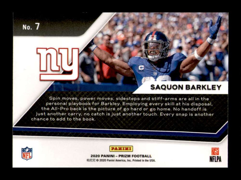 Load image into Gallery viewer, 2020 Panini Prizm Go Hard Or Go Home Saquon Barkley #7 Image 2
