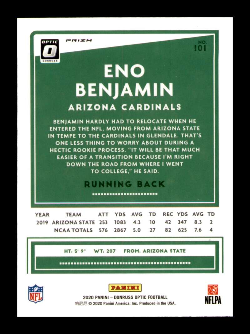 Load image into Gallery viewer, 2020 Donruss Optic Pink Prizm Eno Benjamin #101 Rookie RC SP Image 2
