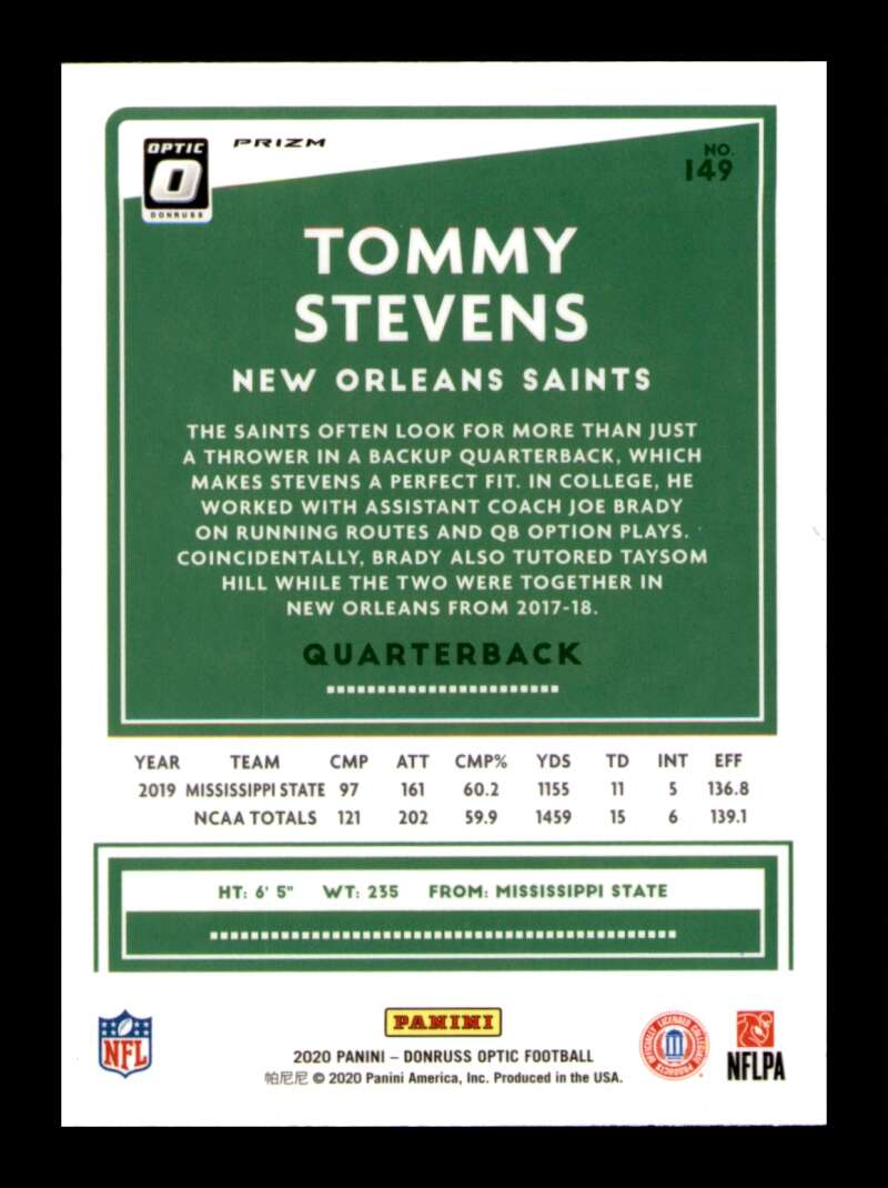 Load image into Gallery viewer, 2020 Donruss Optic Pink Prizm Tommy Stevens #149 Rookie RC SP Image 2
