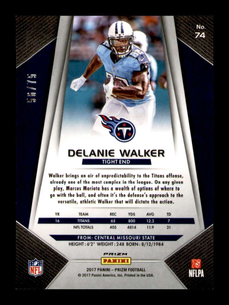 Load image into Gallery viewer, 2017 Panini Prizm Purple Crystals Prizm Delanie Walker #74 Short Print SP /75 Image 2
