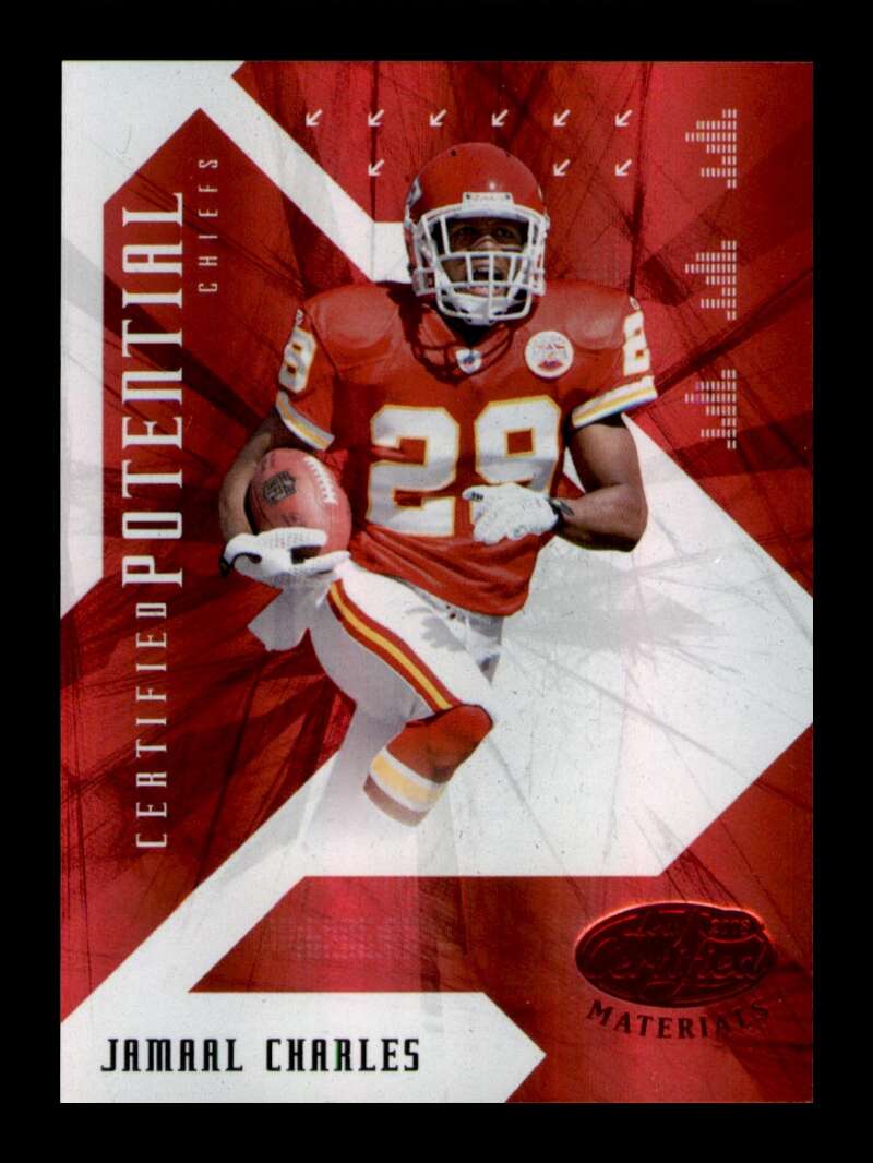 Load image into Gallery viewer, 2008 Leaf Certified Materials Potential Red Jamaal Charles #CP-9 SP /250 Image 1
