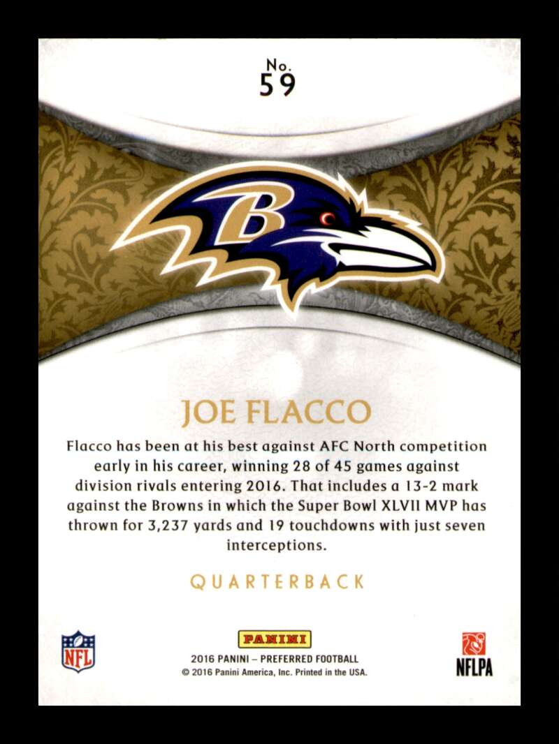 Load image into Gallery viewer, 2016 Panini Crown Royale Platinum Joe Flacco #59 Short Print SP 1/49 Image 2
