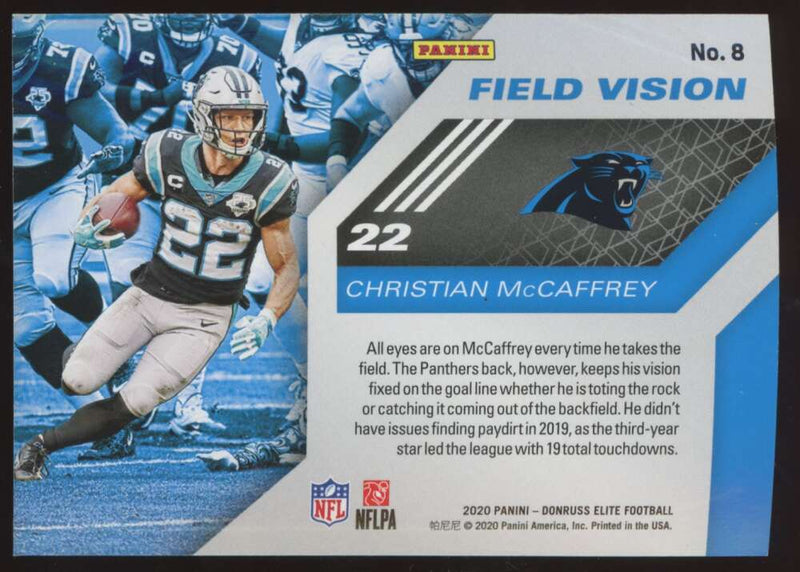 Load image into Gallery viewer, 2020 Donruss Elite Field Vision Green Christian McCaffrey #8 Short Print SP Image 2
