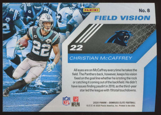 2020 Donruss Elite Field Vision Green Christian McCaffrey 