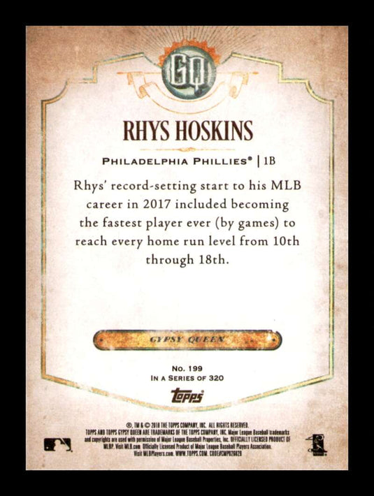 2018 Topps Gypsy Queen Rhys Hoskins 