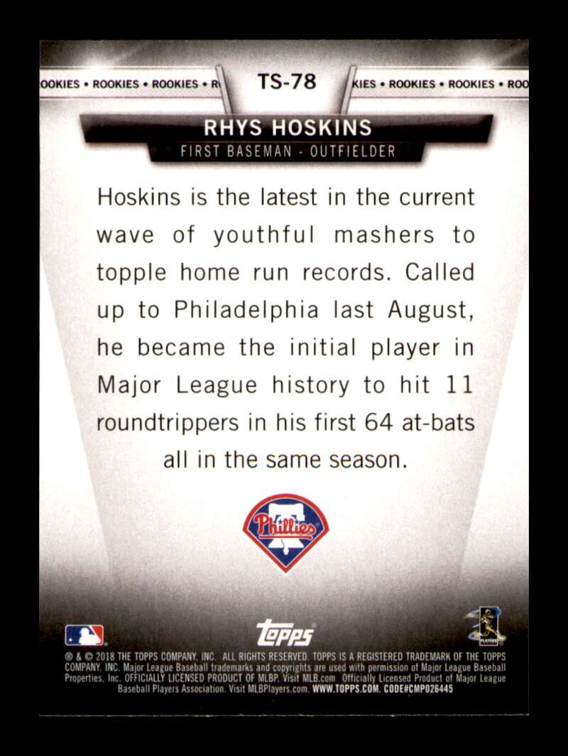 Load image into Gallery viewer, 2018 Topps Salute Rhys Hoskins #TS-78 Rookie RC Image 2
