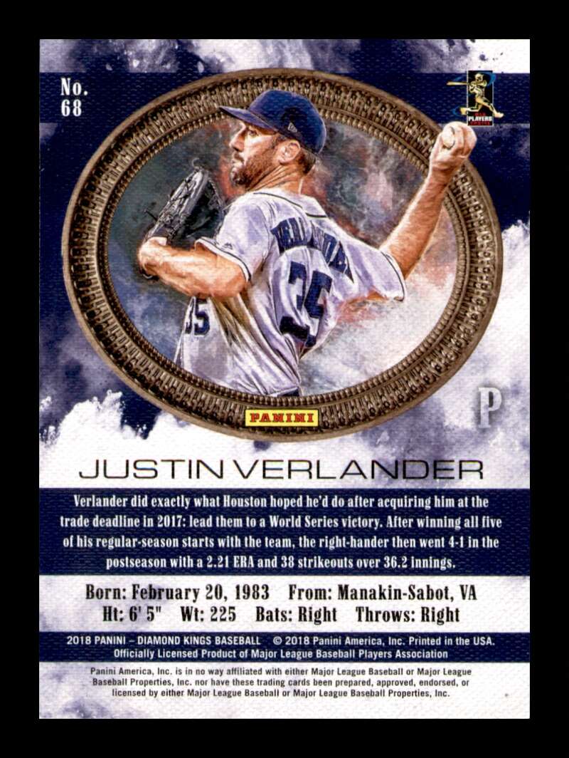 Load image into Gallery viewer, 2018 Panini Diamond Kings Artist Proof Red Justin Verlander #68 Image 2
