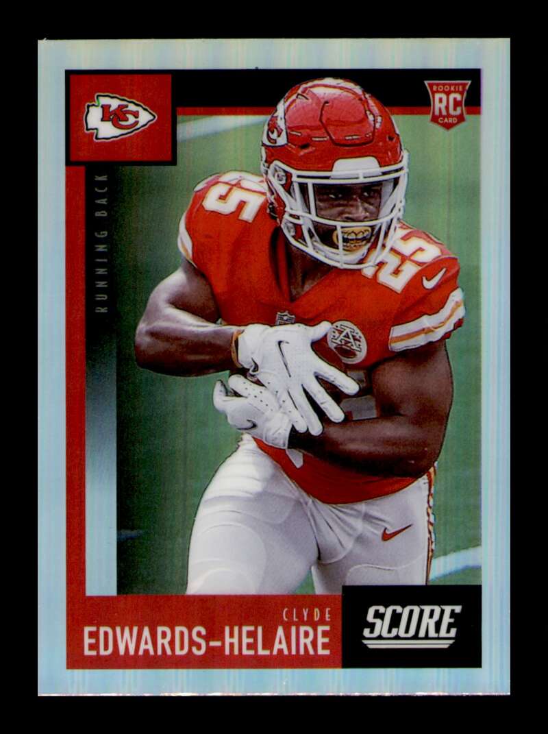 Load image into Gallery viewer, 2020 Panini Chronicles Score Silver Prizm Clyde Edwards-Helaire #445 Rookie SP Image 1
