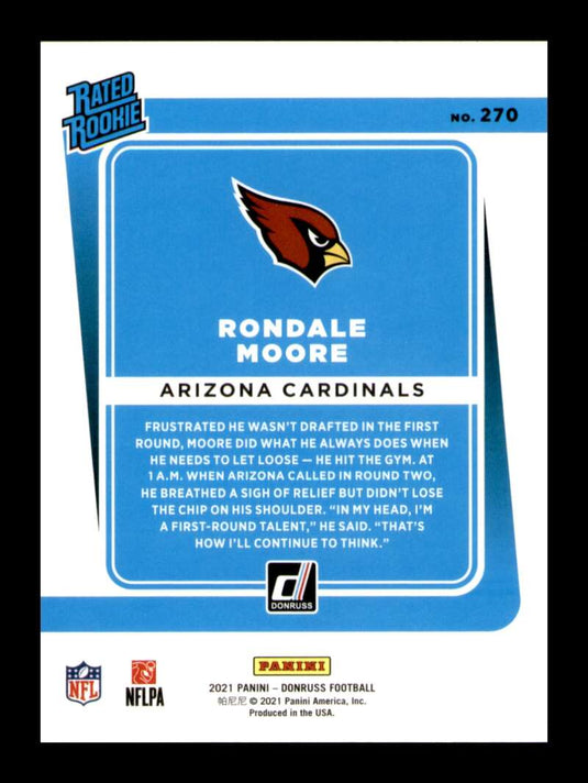 2021 Donruss Press Proof Red Rondale Moore 