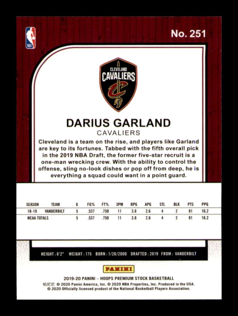 Load image into Gallery viewer, 2019-20 Panini Hoops Premium Stock Darius Garland #251 Rookie RC Image 2
