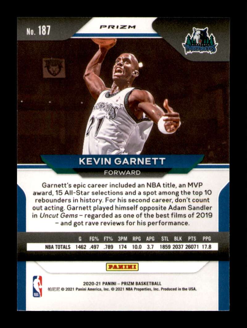 Load image into Gallery viewer, 2020-21 Panini Prizm Silver Prizm Kevin Garnett #187 Short Print SP Image 2
