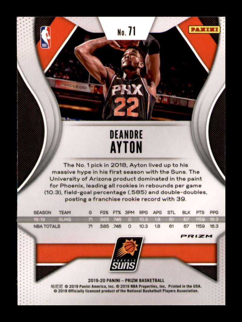 Load image into Gallery viewer, 2019-20 Panini Prizm Red White Blue Prizm Deandre Ayton #71 Short Print SP Image 2
