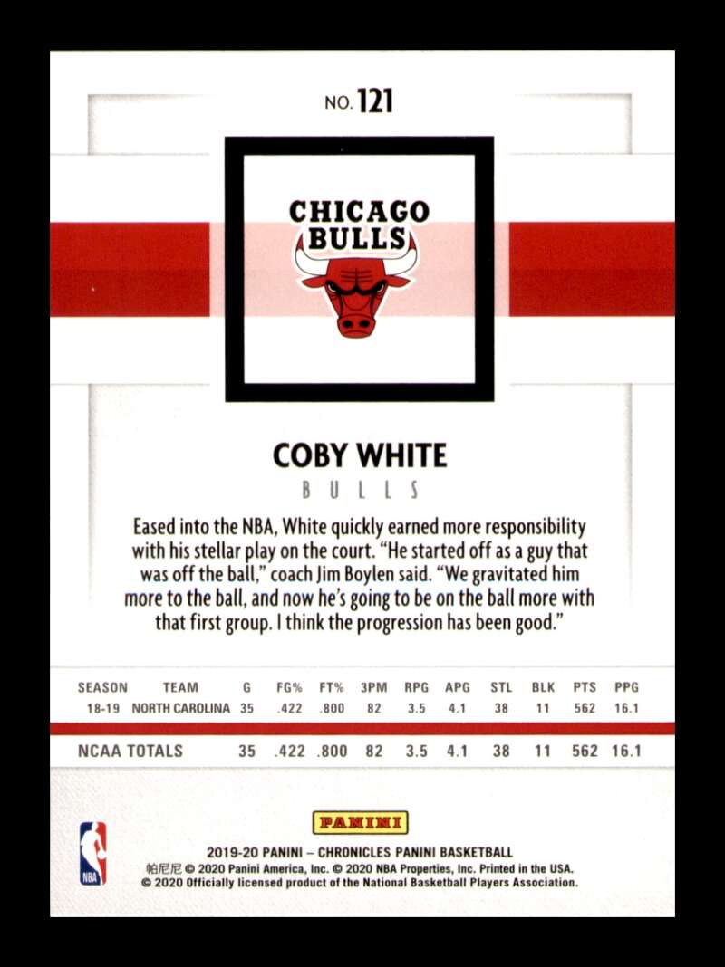 Load image into Gallery viewer, 2019-20 Panini Chronicles Coby White #121 Rookie RC Image 2
