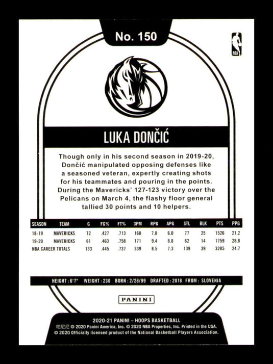 2020-21 Panini Hoops Luka Doncic 