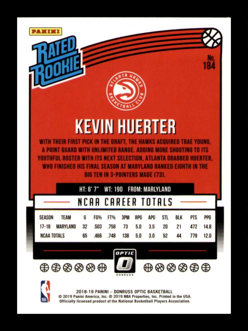 Load image into Gallery viewer, 2018-19 Donruss Optic Kevin Huerter #184 Rookie RC Image 2
