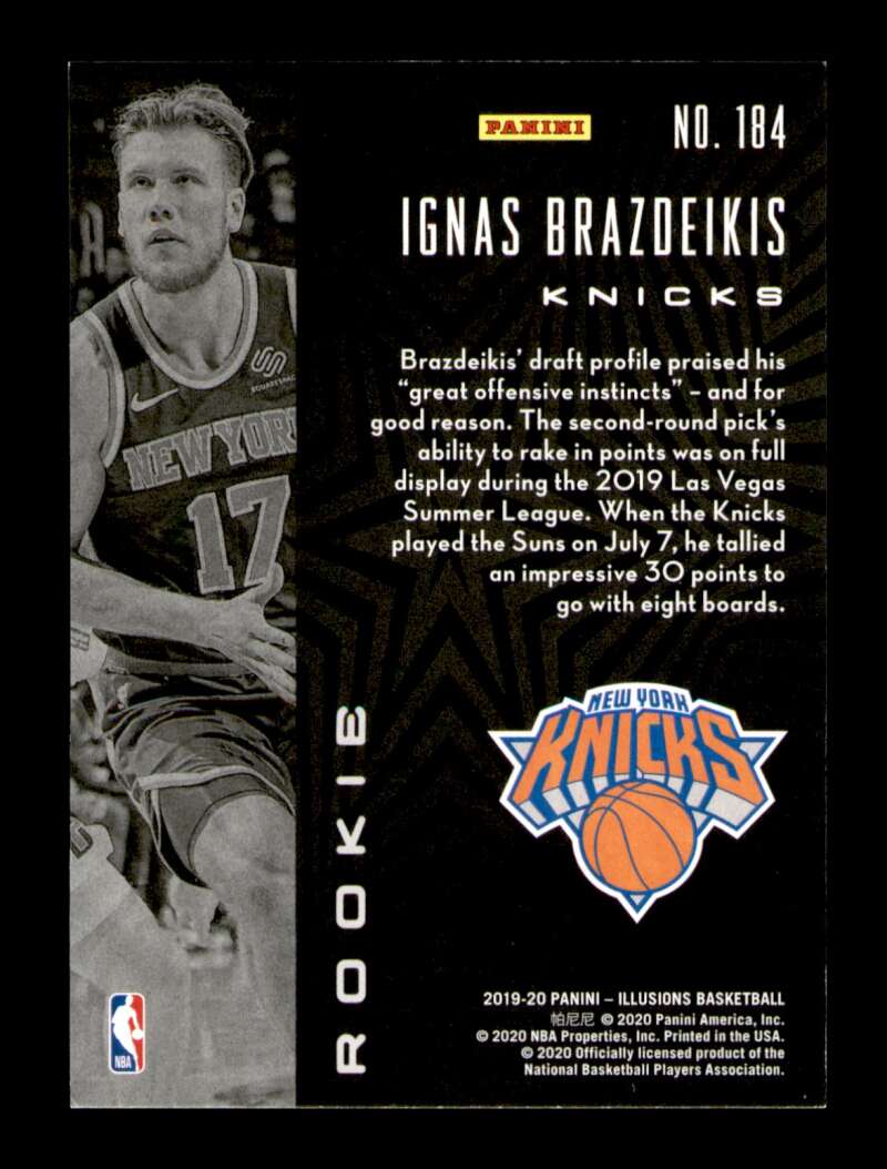 Load image into Gallery viewer, 2019-20 Panini Illusions Orange Ignas Brazdeikis #184 Rookie RC Image 2
