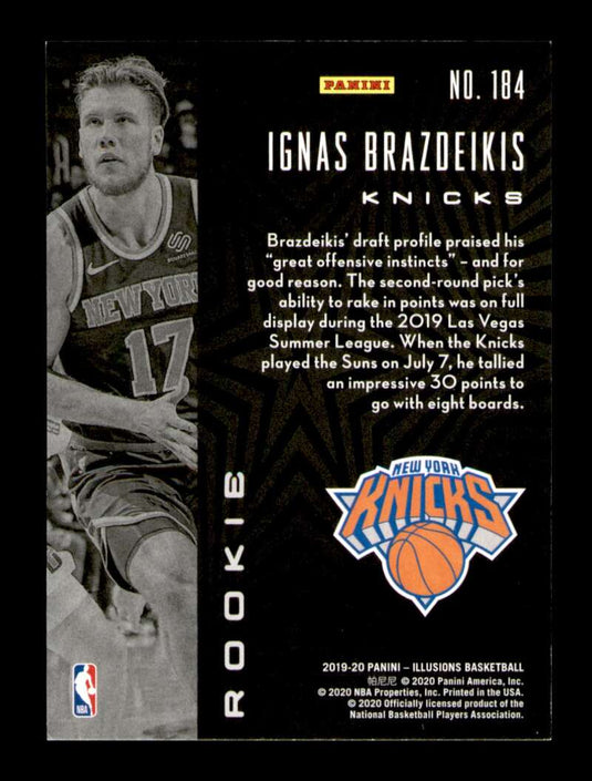 2019-20 Panini Illusions Orange Ignas Brazdeikis