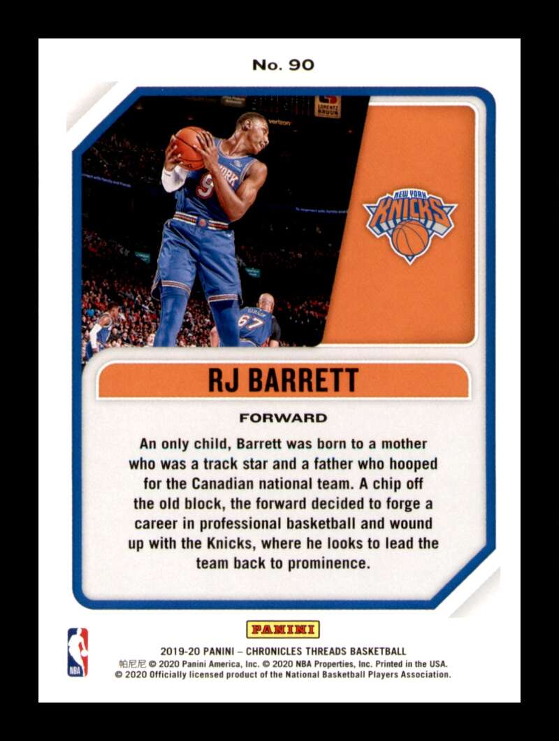 Load image into Gallery viewer, 2019-20 Panini Chronicles Threads RJ Barrett #90 Rookie RC Image 2
