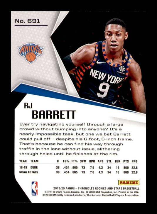 2019-20 Panini Chronicles Rookies & Stars RJ Barrett 