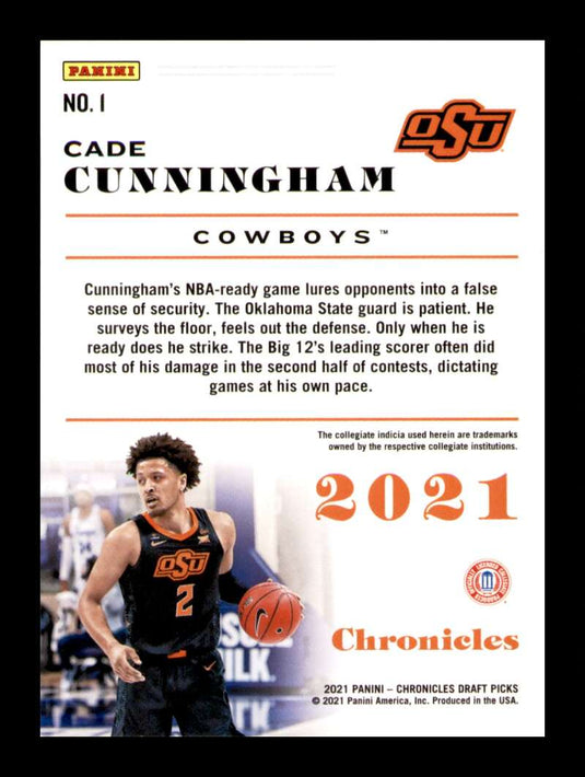 2021-22 Panini Chronicles Draft Cade Cunningham 