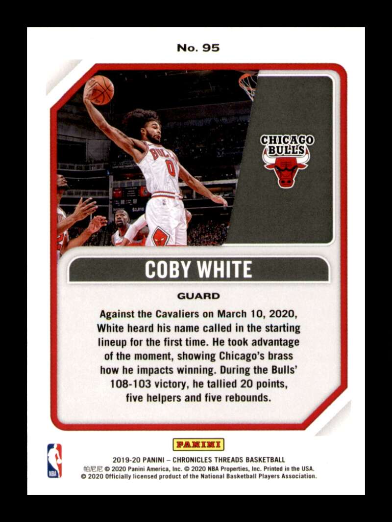 Load image into Gallery viewer, 2019-20 Panini Chronicles Threads Coby White #95 Image 2
