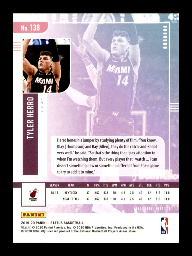 Load image into Gallery viewer, 2019-20 Panini Status Pink Tyler Herro #138 Rookie RC SP Image 2
