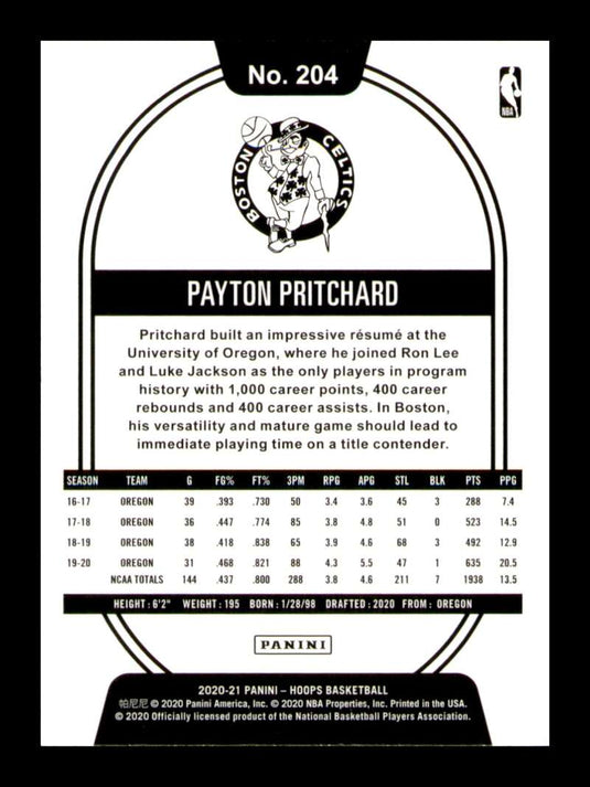 2020-21 Hoops Payton Pritchard