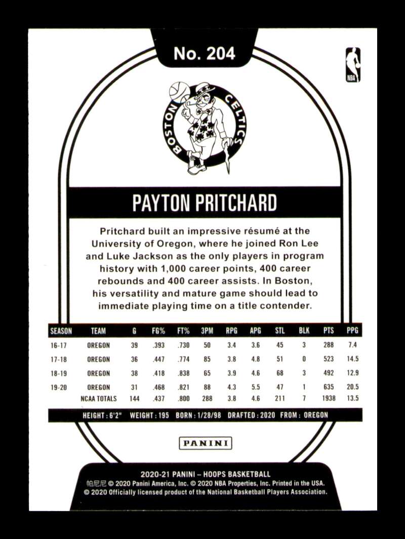 Load image into Gallery viewer, 2020-21 Hoops Payton Pritchard #204 Rookie RC Image 2
