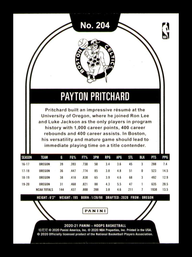 Load image into Gallery viewer, 2020-21 Hoops Payton Pritchard #204 Rookie RC Image 2
