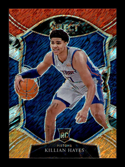 2020-21 Panini Select Red White Orange Shimmer Prizm Killian Hayes