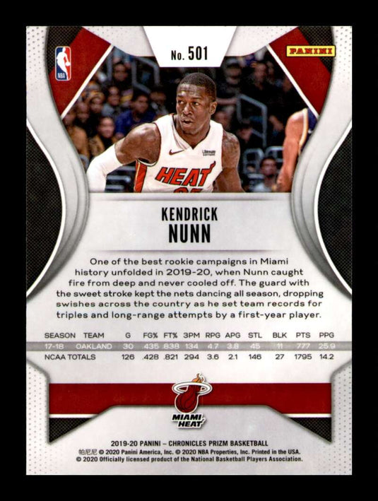 2019-20 Panini Chronicles Prizm Kendrick Nunn 