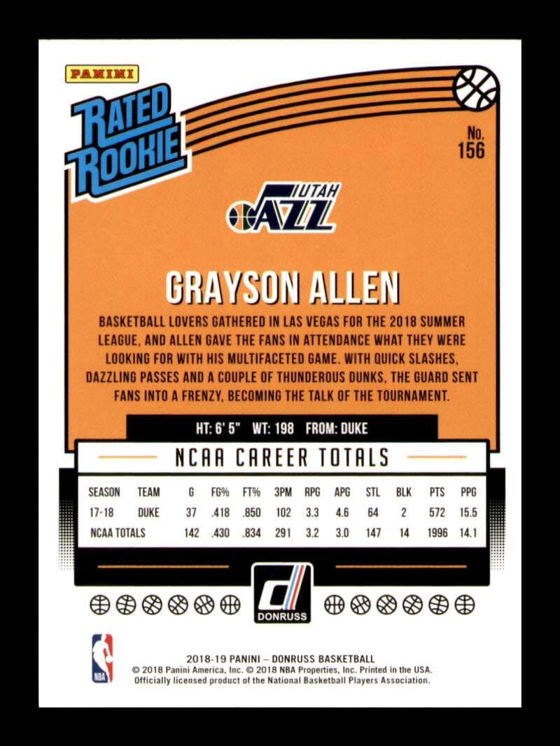 Load image into Gallery viewer, 2018-19 Donruss Grayson Allen #156 Rookie RC Image 2
