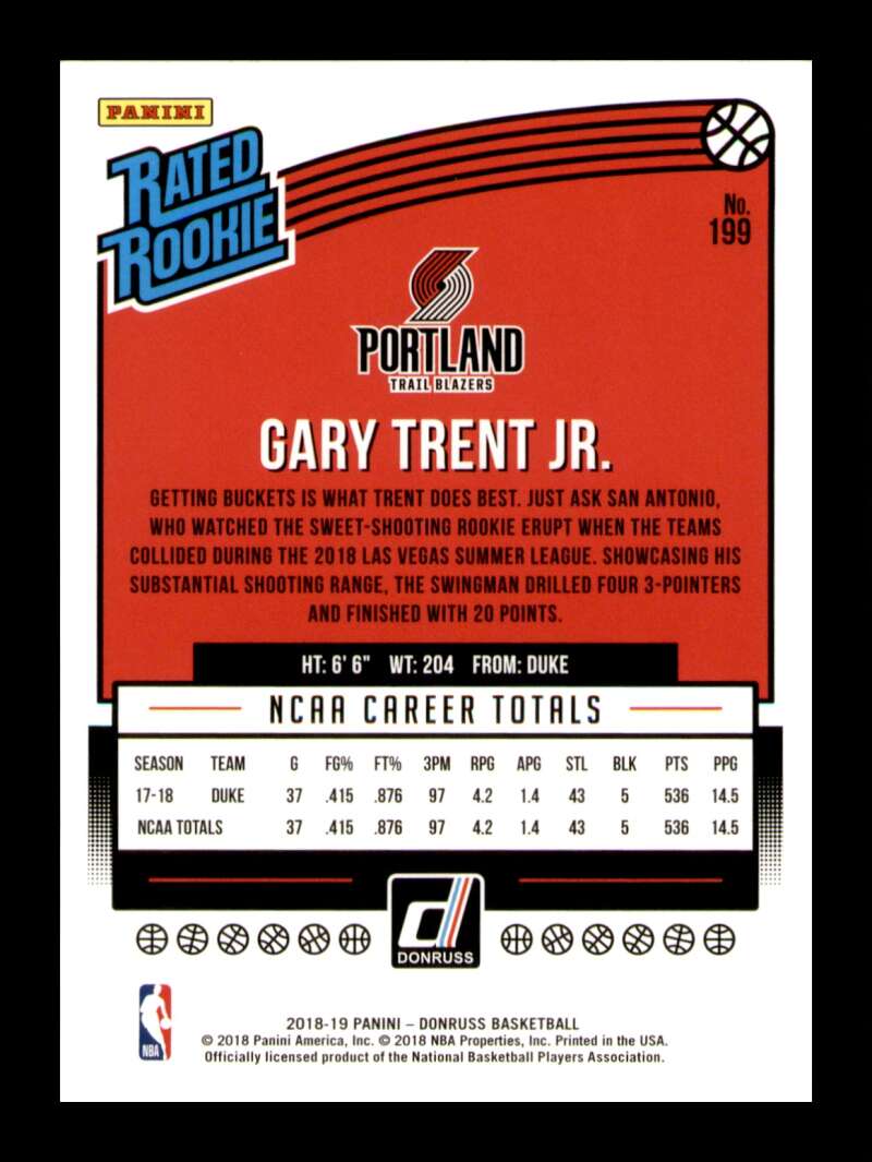 Load image into Gallery viewer, 2018-19 Donruss Gary Trent Jr. #199 Rookie RC Image 2
