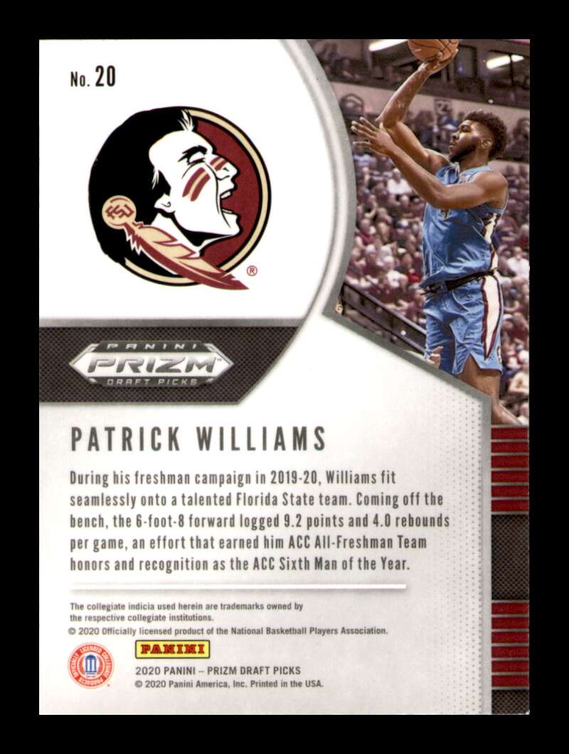 Load image into Gallery viewer, 2020-21 Panini Prizm Draft Patrick Williams #20 Rookie RC Image 2
