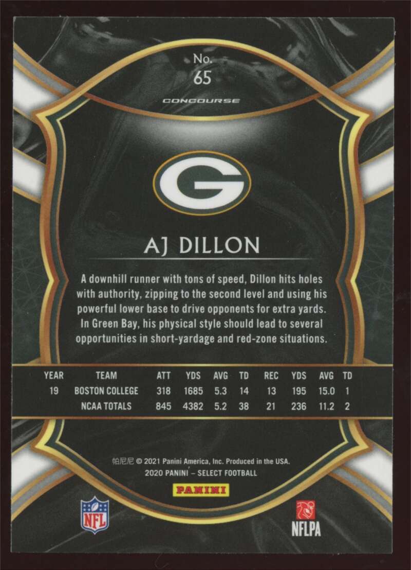 Load image into Gallery viewer, 2020 Panini Select AJ Dillon #65 Image 2
