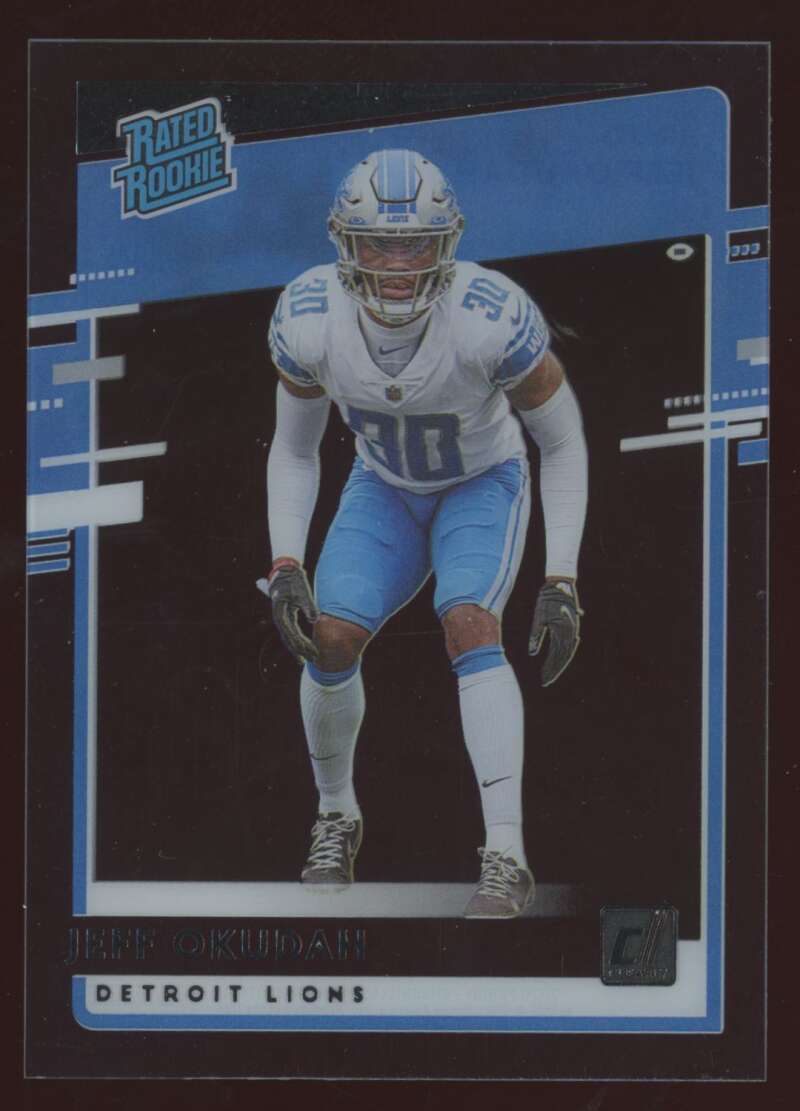 Load image into Gallery viewer, 2020 Panini Chronicles Clearly Donruss Jeff Okudah #RR-JO Rookie RC Image 1
