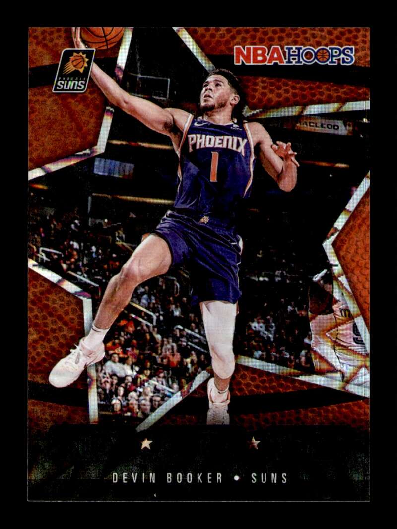 Load image into Gallery viewer, 2020-21 Panini Hoops Lights Camera Action Purple Explosion Devin Booker #7 SP Image 1
