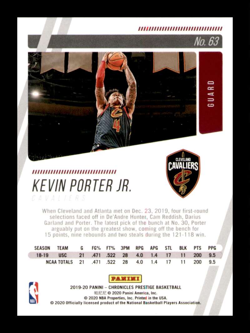 Load image into Gallery viewer, 2019-20 Panini Chronicles Prestige Pink Kevin Porter Jr. #63 Rookie RC Image 2
